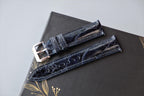dark blue ostrich leather watch strap – photo 4