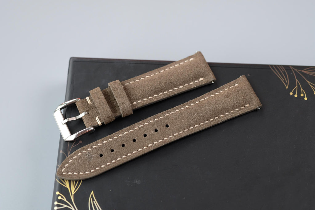 gray suede leather watch strap – photo 4