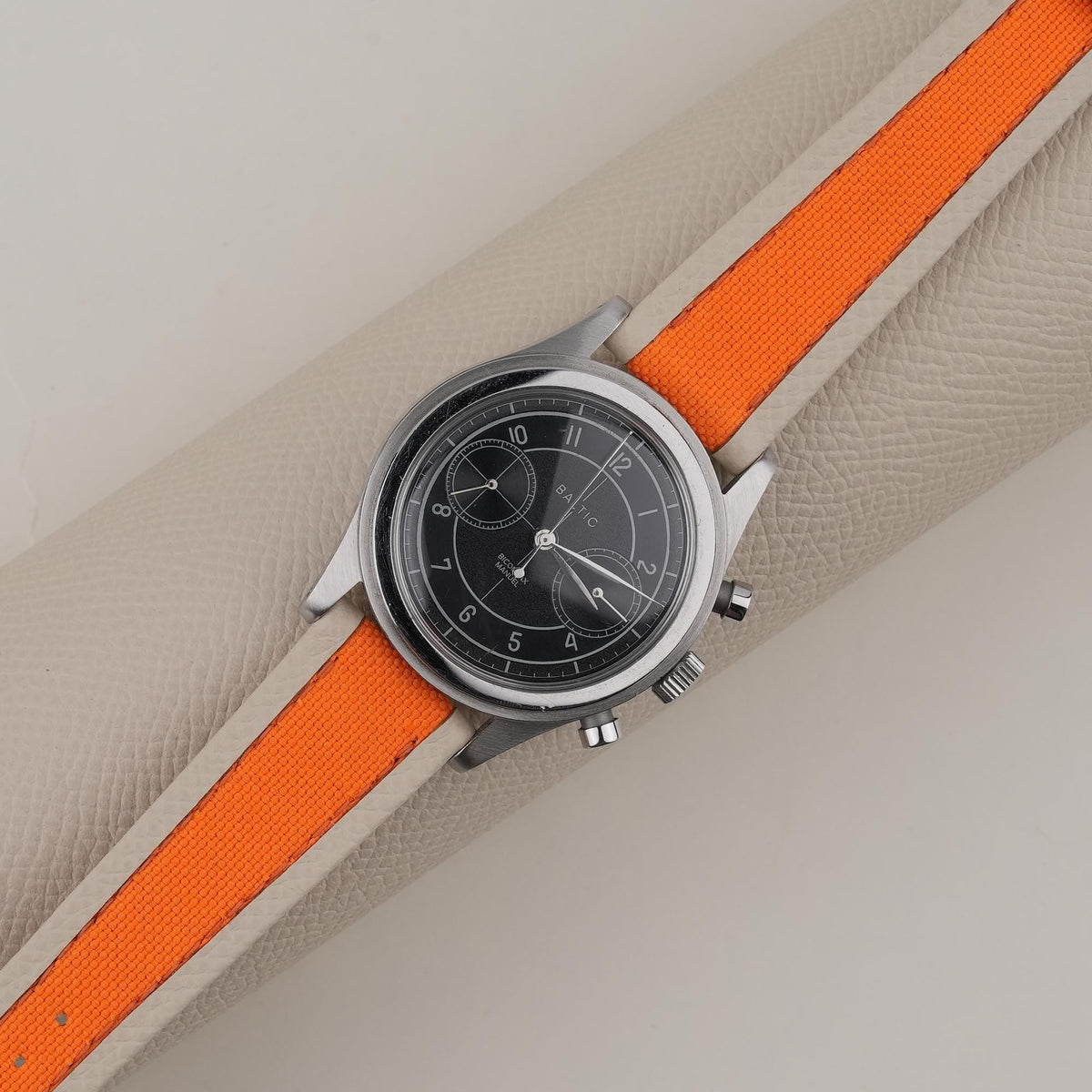 orange & pearl white epsom leather watch strap – photo 4
