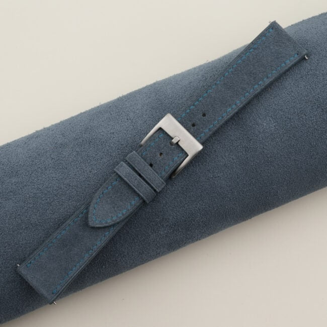 jean blue suede leather watch strap – photo 4
