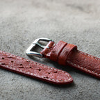 wine red ostrich leather watch strap – photo 4
