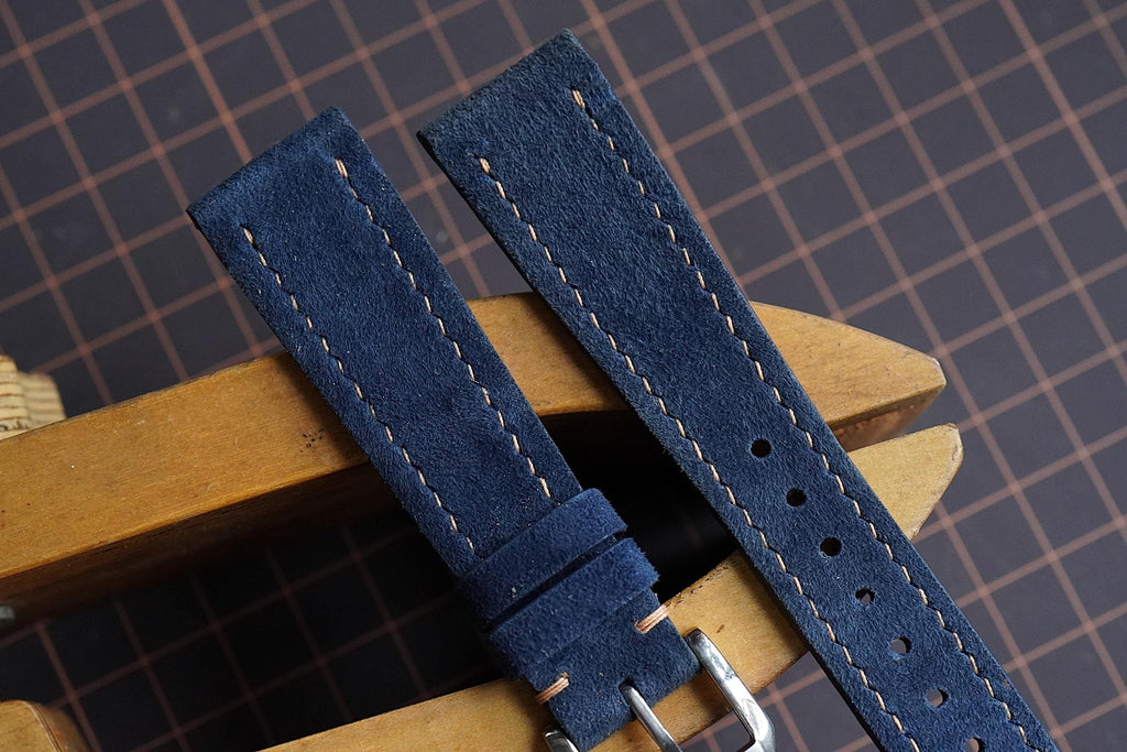 navy suede leather watch strap – photo 4
