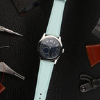 turquoise blue saffiano leather watch strap – photo 4