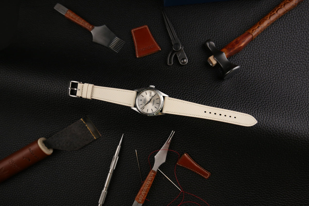 pearl white epsom leather watch strap – photo 4
