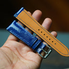 dark blue lizard leather watch strap – photo 3