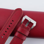 red vachetta leather watch strap – photo 4