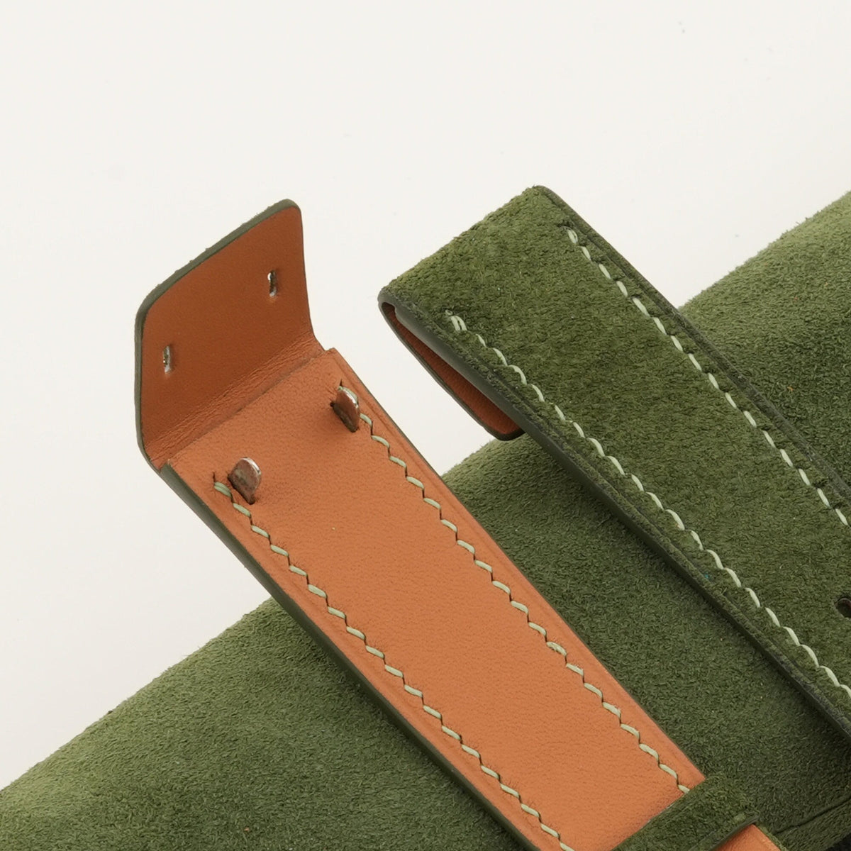 green suede leather watch strap – photo 4