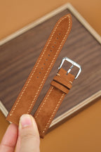 dark brown suede leather watch strap – photo 4