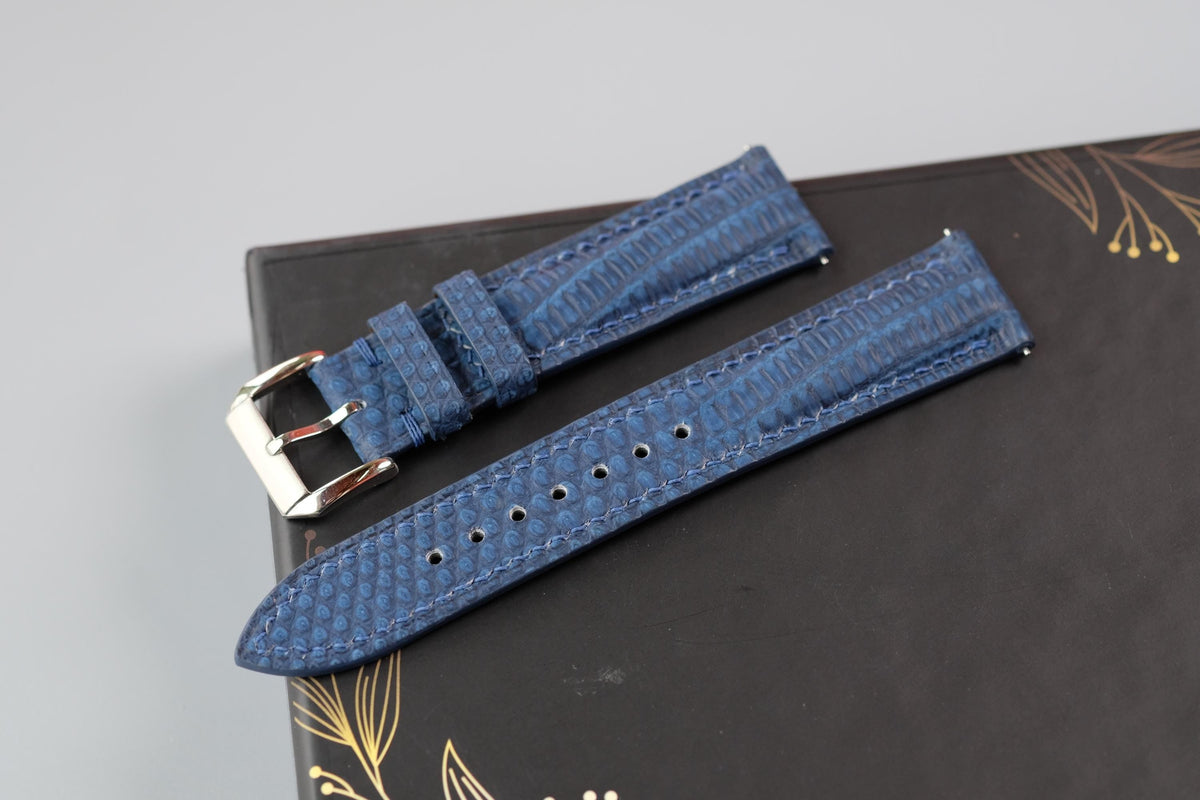 navy blue nubuck leather watch strap – photo 4