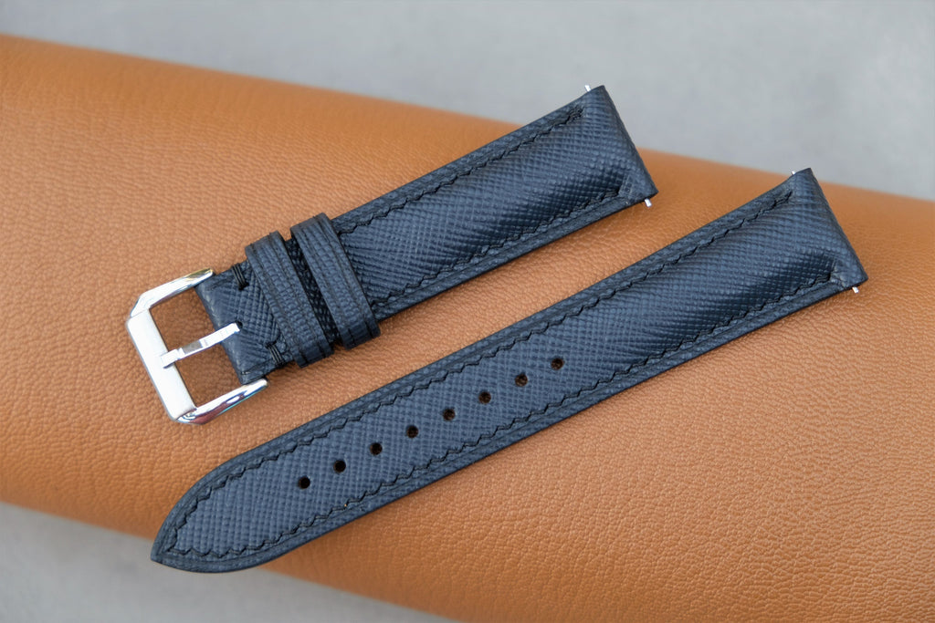 dark blue saffiano leather watch strap – photo 4