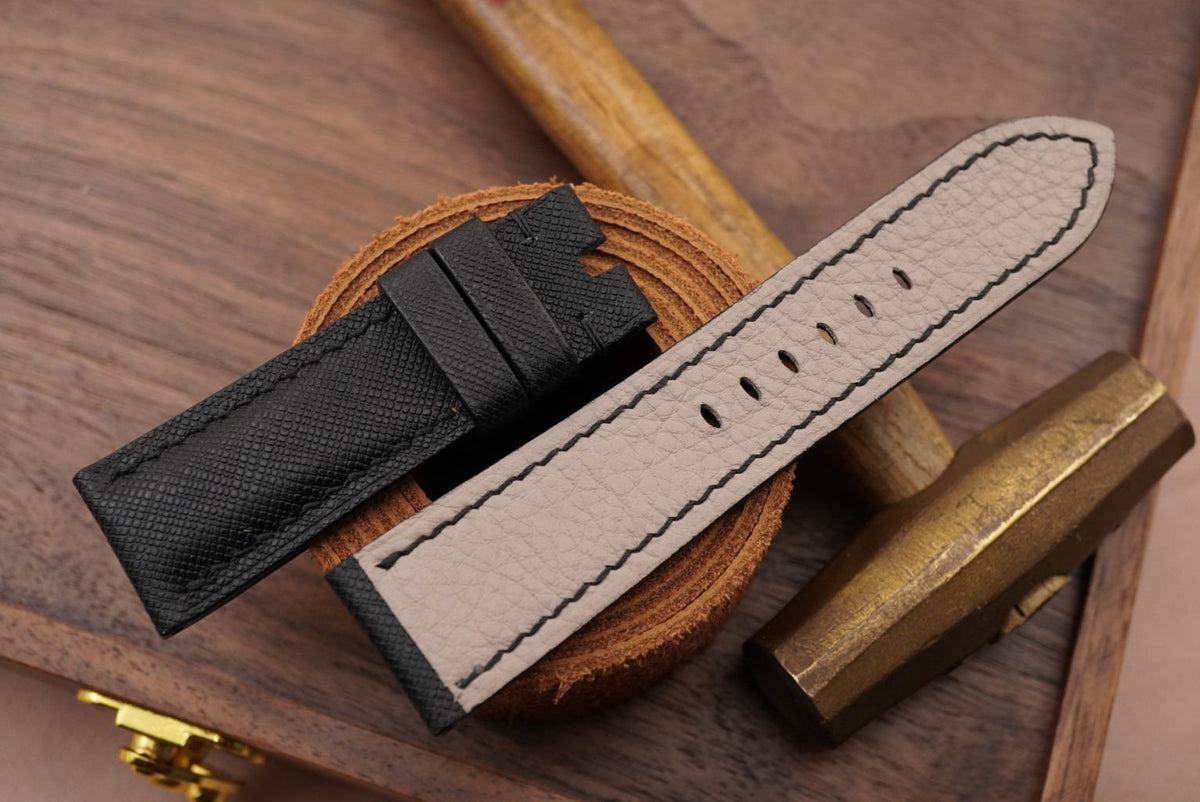 black saffiano leather watch strap – photo 4