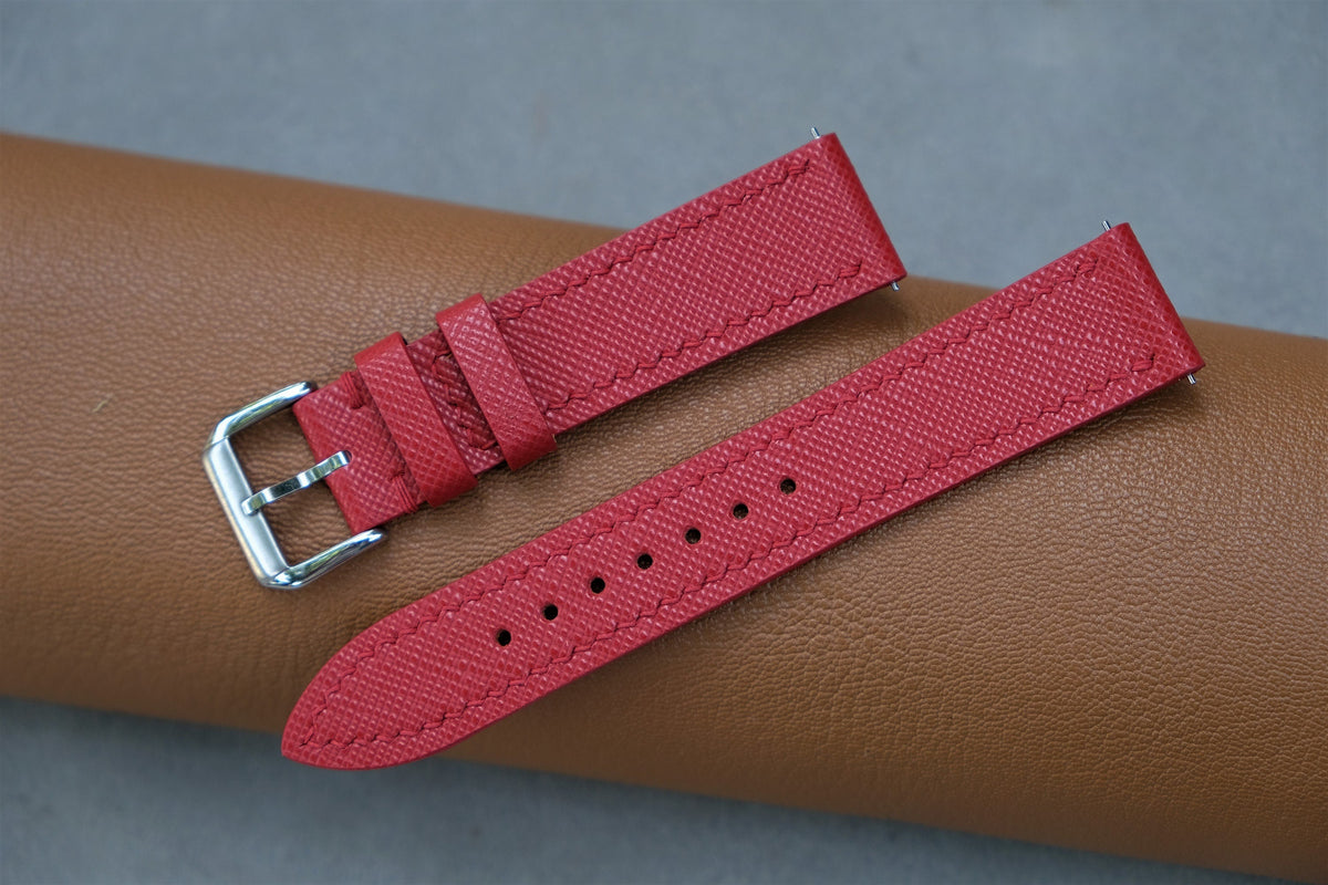 red saffiano leather watch strap – photo 4