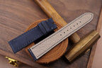 dark navy blue nubuck leather watch strap – photo 4