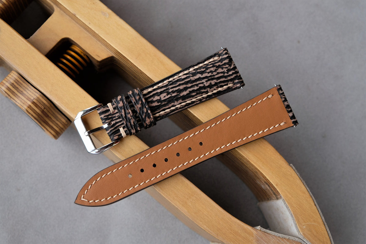 gray brown shark leather watch strap – photo 4