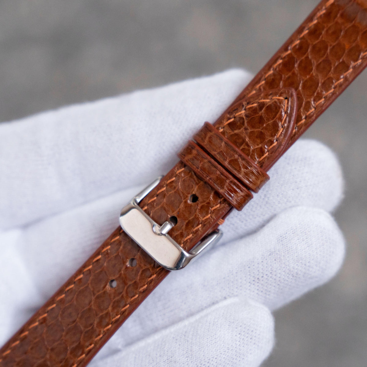 brown sea snake leather watch strap – photo 4