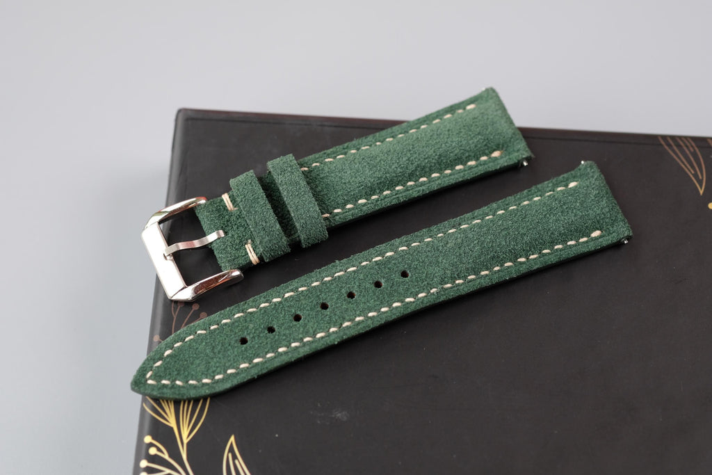 green suede leather watch strap – photo 4