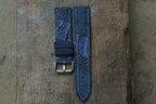 dark blue ostrich leg leather watch strap – photo 4