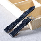 navy ostrich leg leather watch strap – photo 4