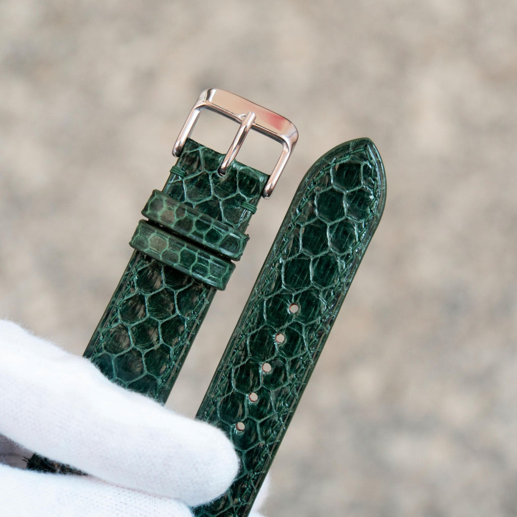 green sea snake leather watch strap – photo 4