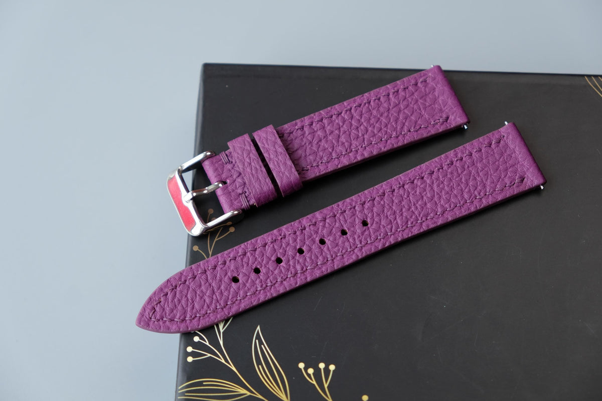 purple togo leather watch strap – photo 4