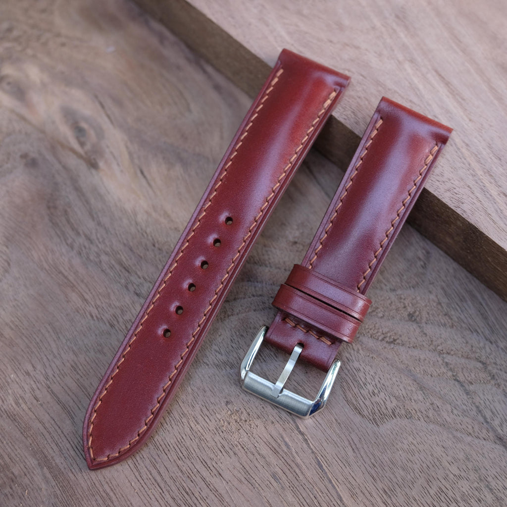 brown shell cordovan leather watch strap – photo 4