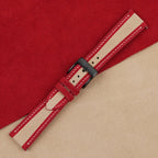 beige & red suede leather watch strap – photo 4