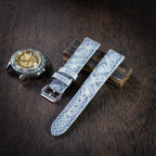 patina blue grey alligator leather watch strap – photo 4