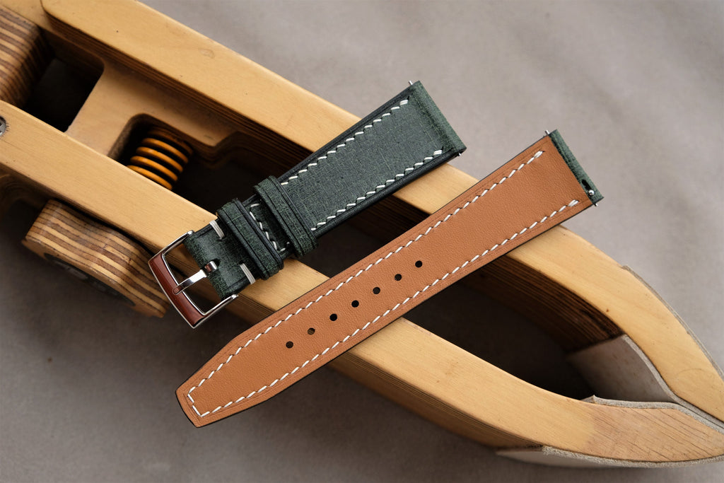 dark green babele leather watch strap – photo 4