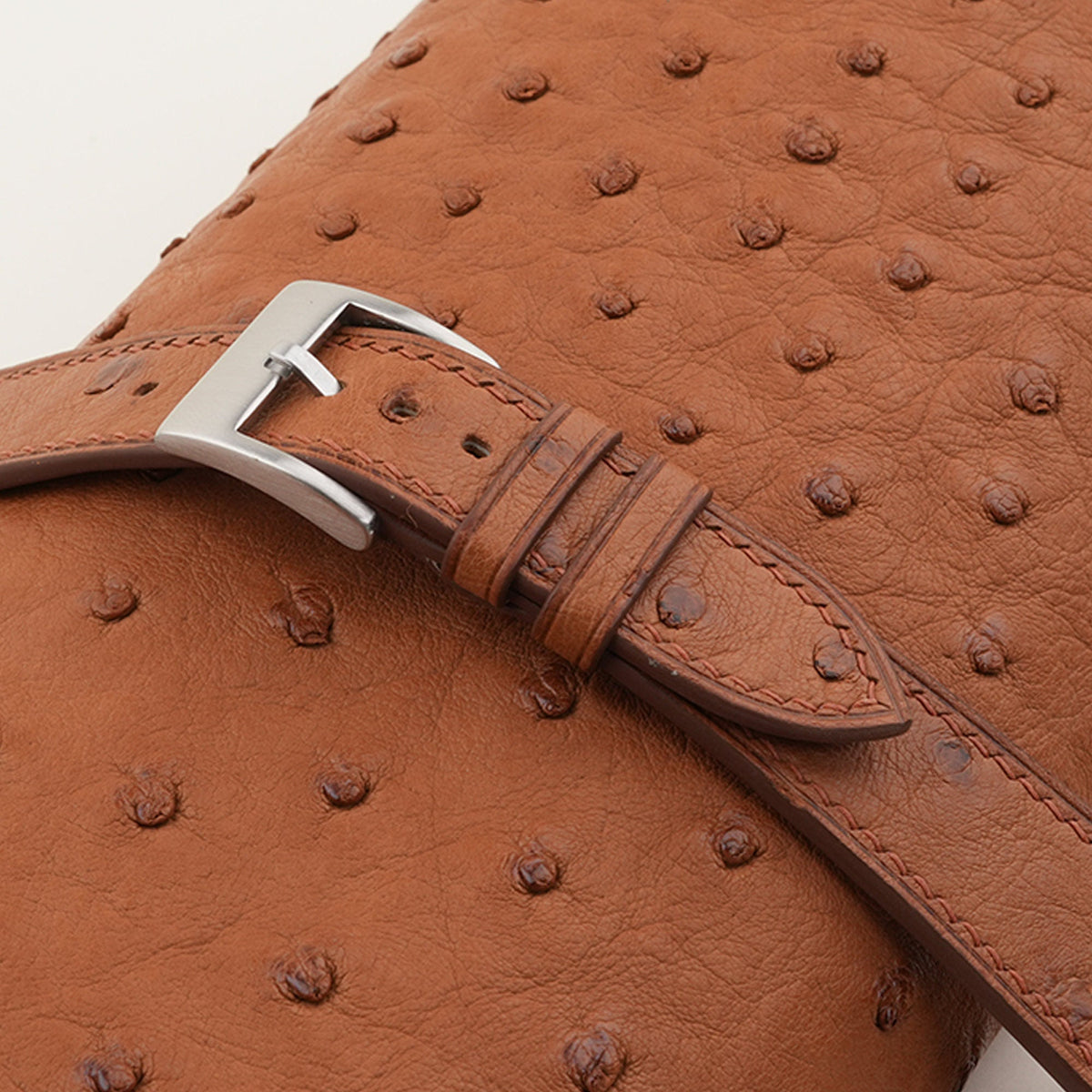brown ostrich leather watch strap – photo 4