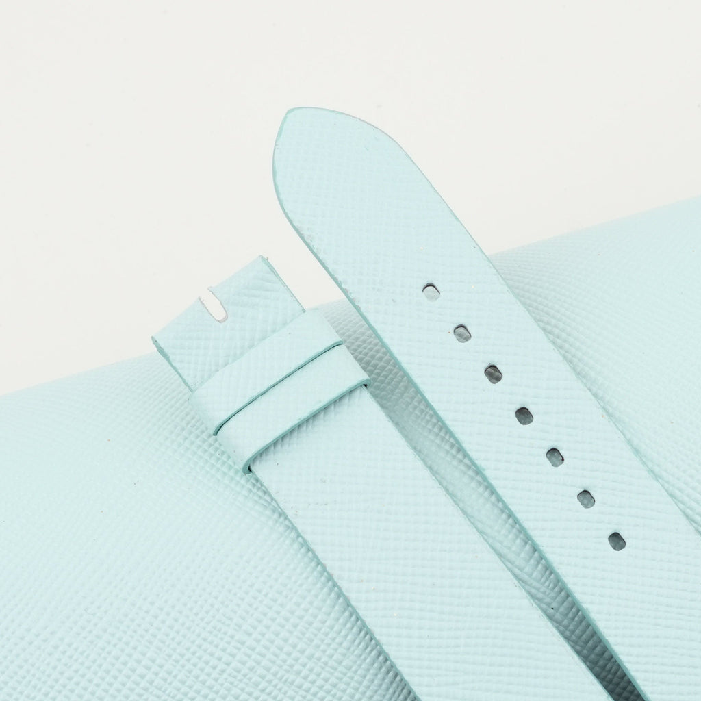 turquoise & red saffiano leather watch strap – photo 4