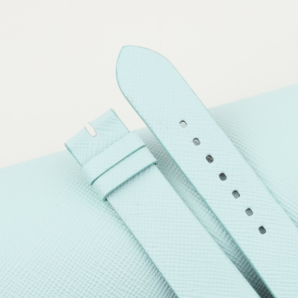 turquoise & red saffiano leather watch strap – photo 4