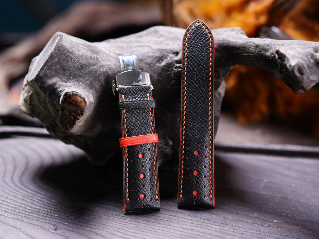 black & red epsom leather watch strap – photo 3