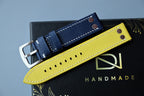yellow blue epsom leather watch strap – photo 4