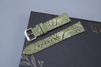 olive green nubuck leather watch strap – photo 4