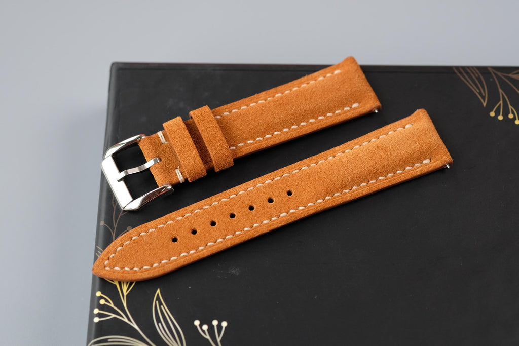 yellow suede leather watch strap – photo 4