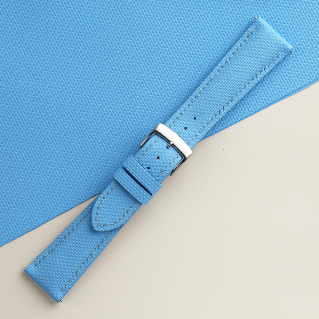 miami blue sailcloth rubber leather watch strap – photo 4