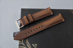 dark brown waxed leather watch strap – photo 4