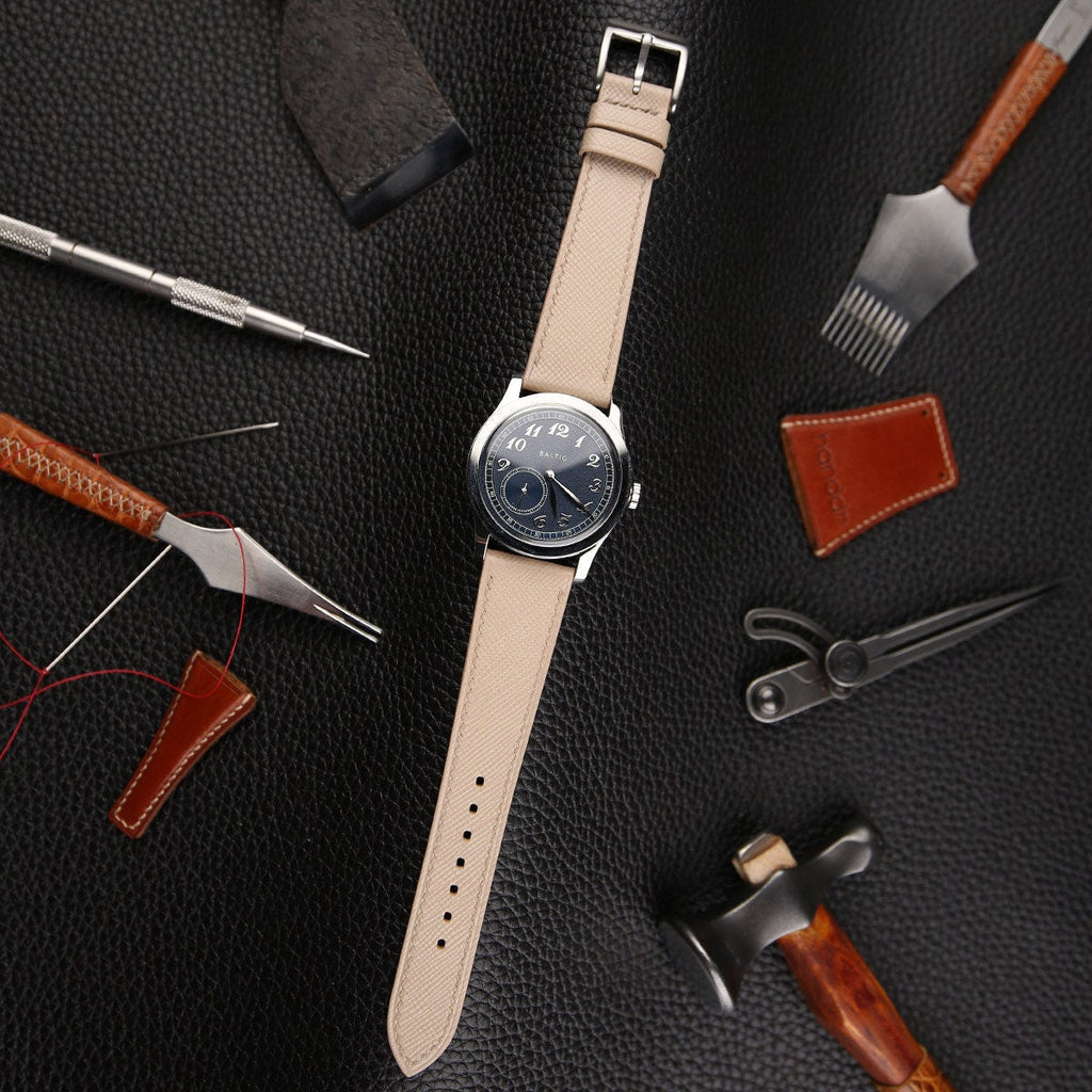 cream saffiano leather watch strap – photo 4