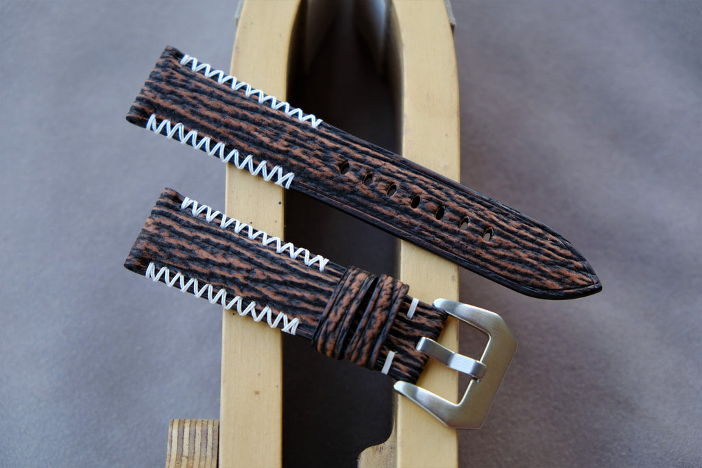 brown shark leather watch strap – photo 4