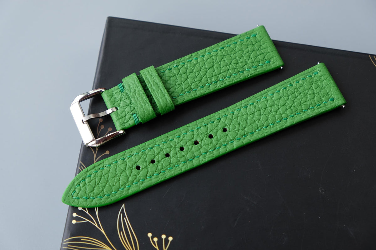 light green togo leather watch strap – photo 4