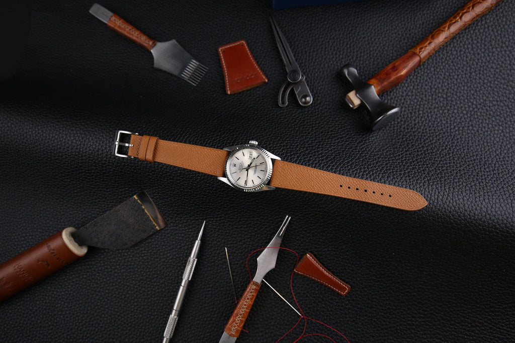 golden epsom leather watch strap – photo 4