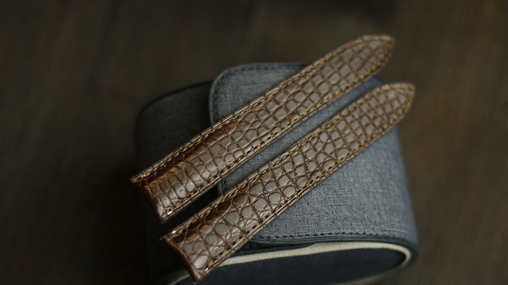 chocolate alligator leather watch strap – photo 4