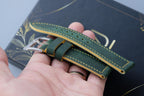 dark green waxed leather watch strap – photo 4