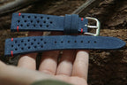 blue suede leather watch strap – photo 4