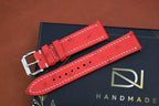 orange red ostrich leather watch strap – photo 4