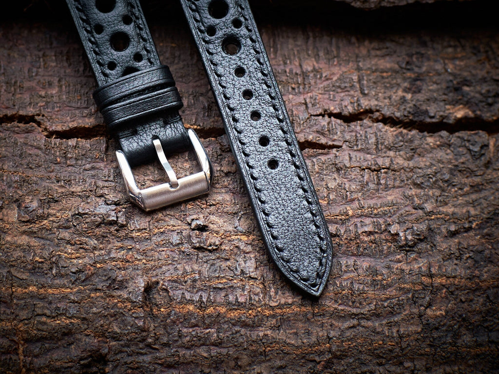 black vachetta leather watch strap – photo 4