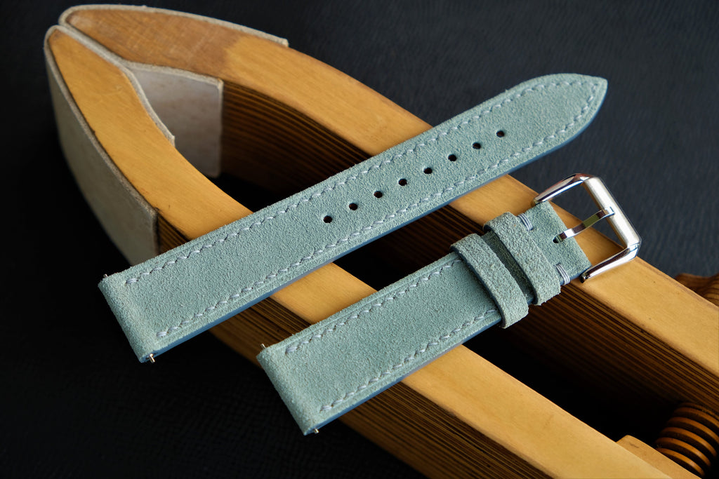 blue suede leather watch strap – photo 4