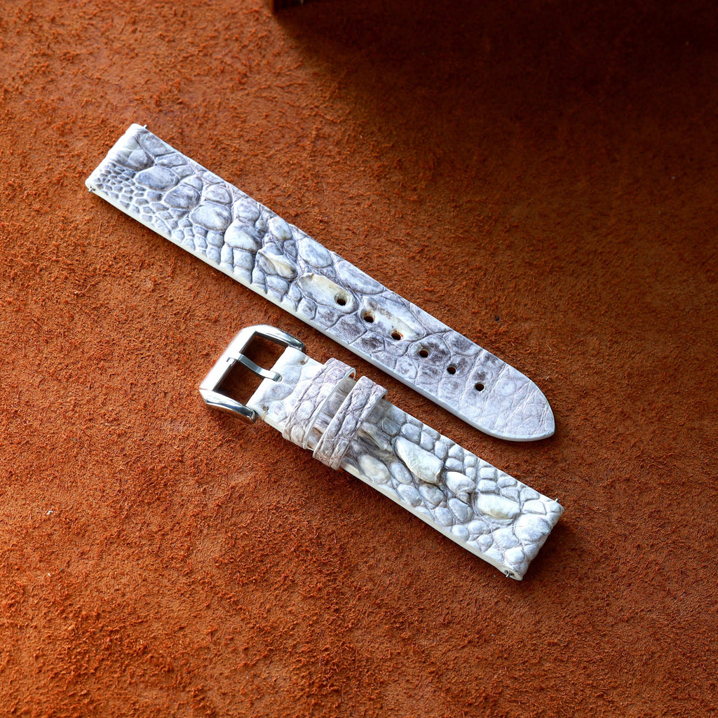 ivory alligator leather watch strap – photo 4