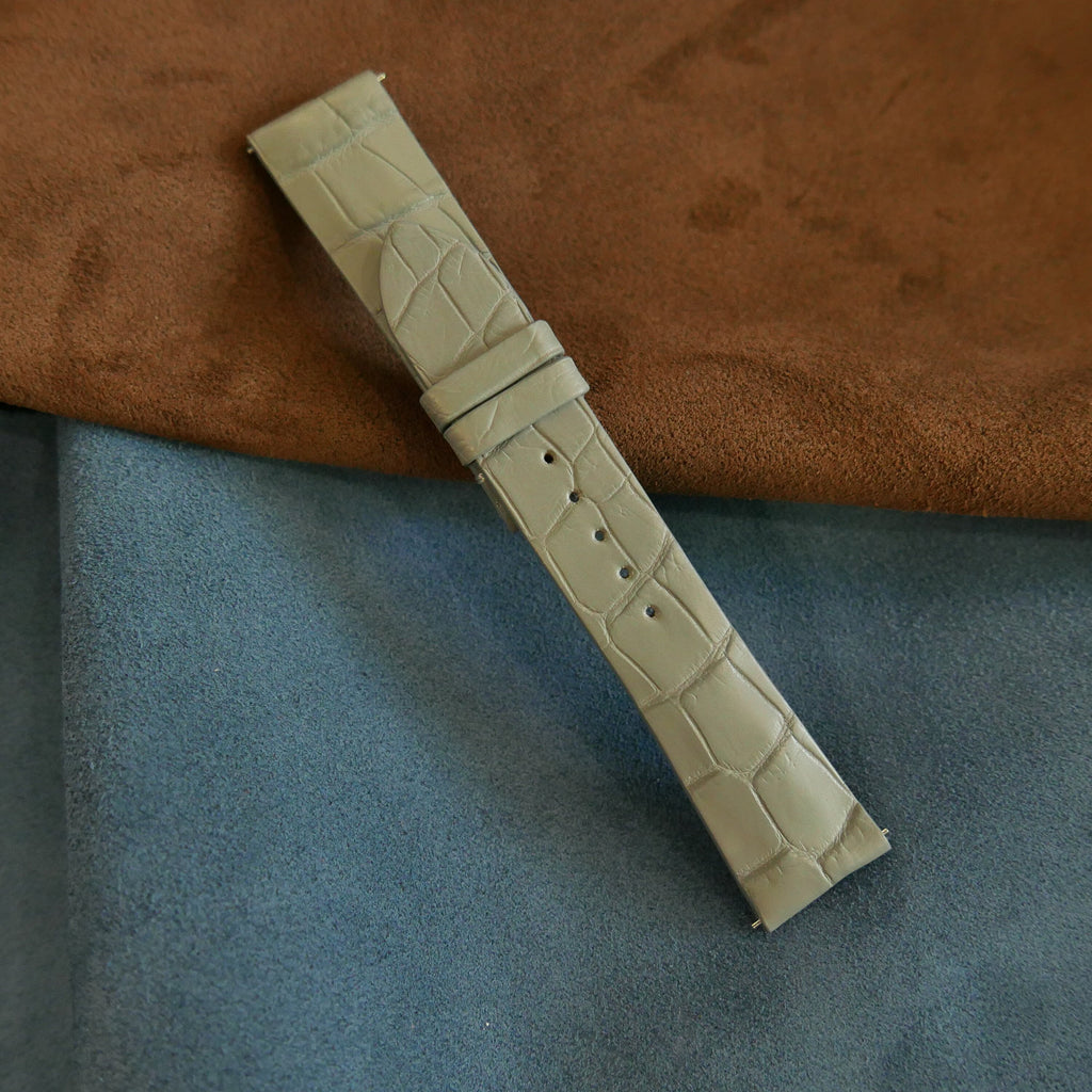 light gray alligator leather watch strap – photo 4