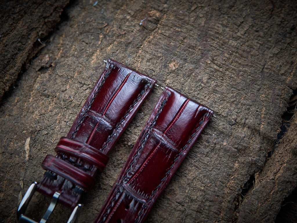 bordeaux alligator leather watch strap – photo 4